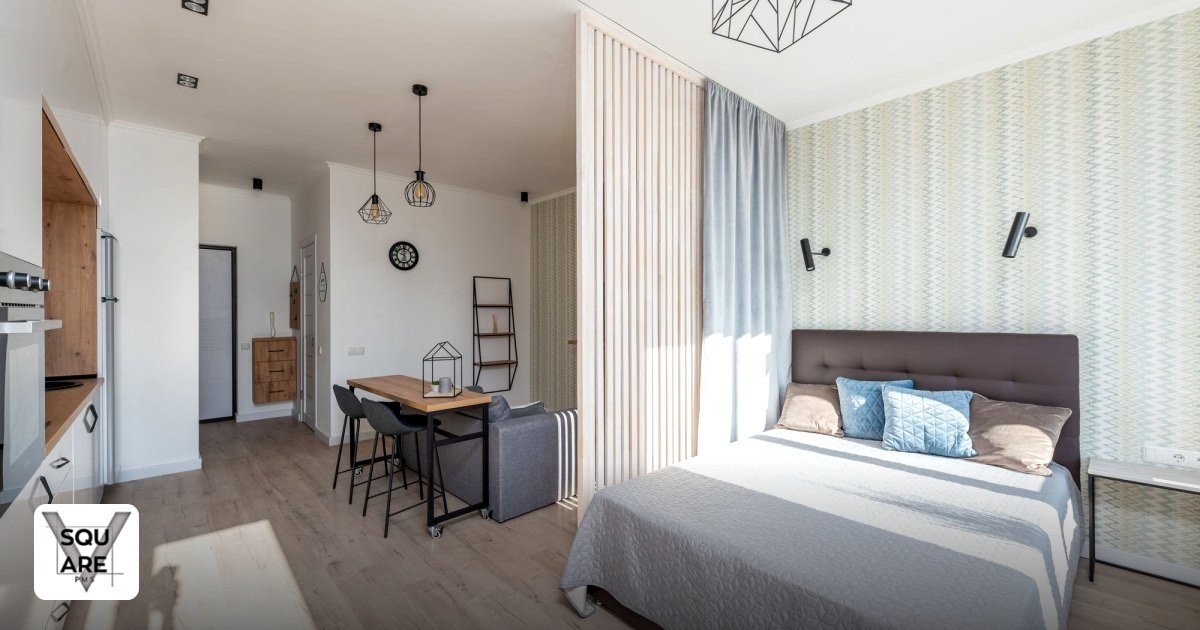 Studio Apartment Interior Design Dubai 2026: Cost, Layout & Fitout Guide - light studio apartment with soft bed and sofa